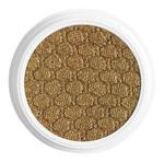 ColourPop Moonwalk Super Shock Shadow displaying a shimmery olive-gold, green-shift duochrome pan with a honeycomb texture, set in an open white jar, shown top-down on a clean white background.